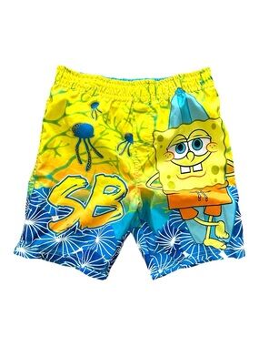 SpongeBob Yellow & Blue Swim Shorts for Kids official nickelodeon Boy’s 3T